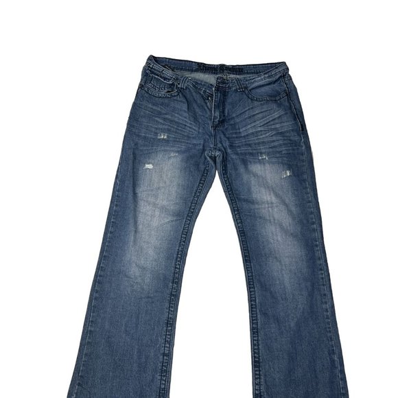 Xtreme Couture Jeans Mens 36 X 32 Design Pocket Dark Denim Blue Button - Picture 1 of 7